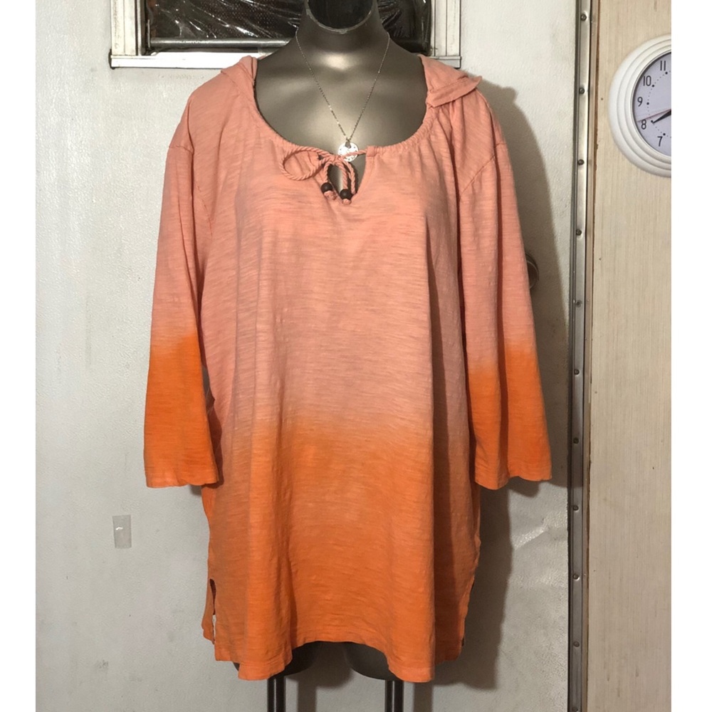 Natural Reflections 3/4 Sleeve Hooded Pull Over